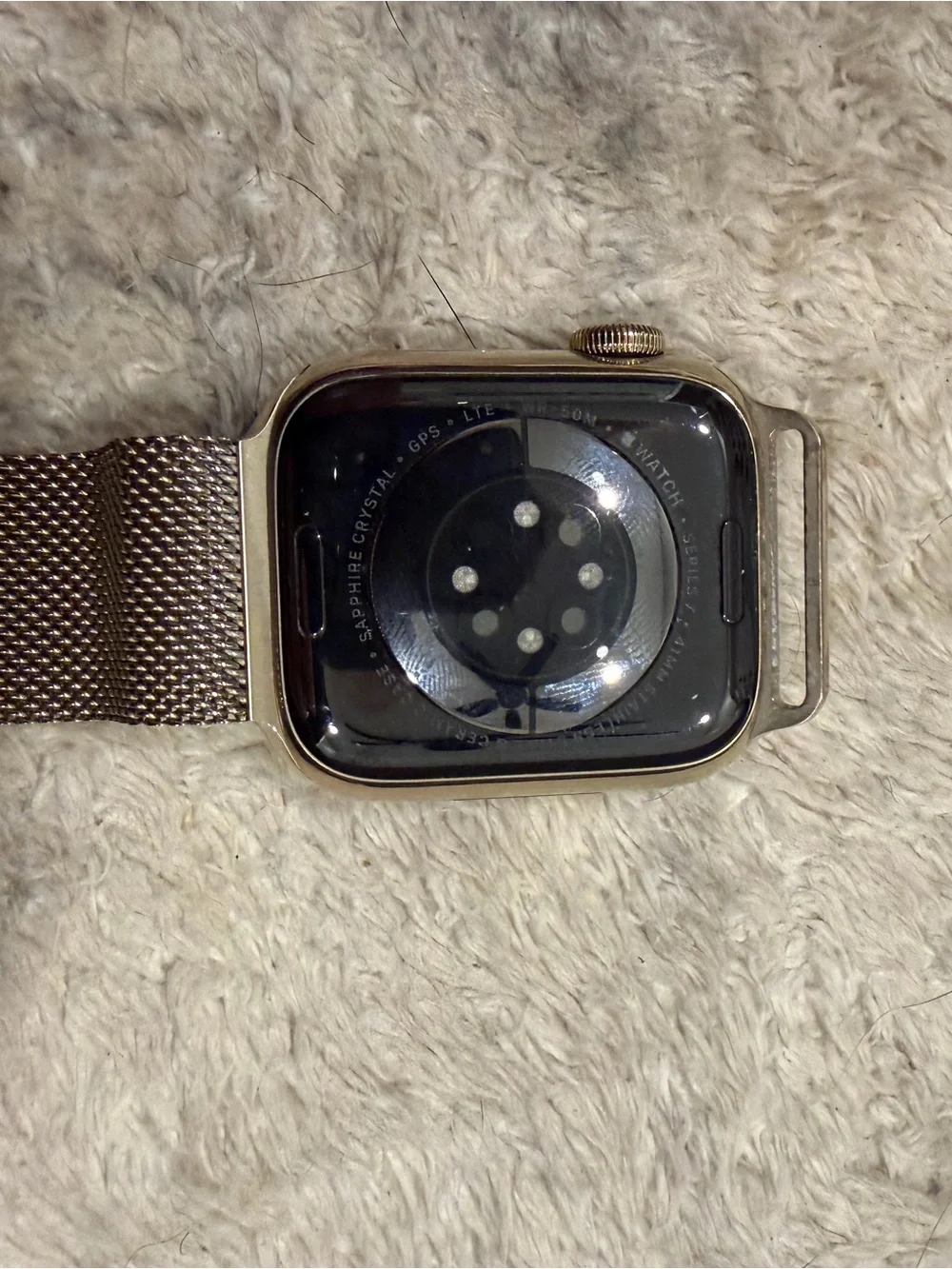 Apple Watch Series 7 Gold Stainless Steel Case with Gold Milanese Loop 41mm